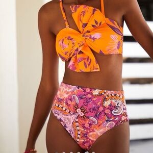 Anthropologie Kristina High Waisted Bikini Bottoms Size Large